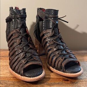 Free People Mont Blanc Gladiator Sandals – Black Leather